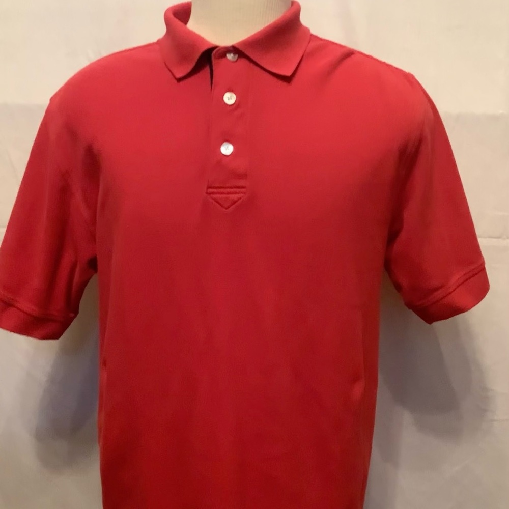 Siegfried & Company Men's Medium Gold Red Polo Leisure Sporty Shirt
